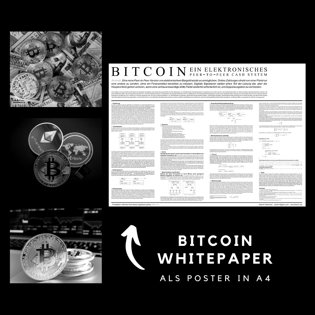 Bitcoin Poster Satoshi Nakamoto BTC WHITEPAPER – Ansicht 5 | KryptoFuchs