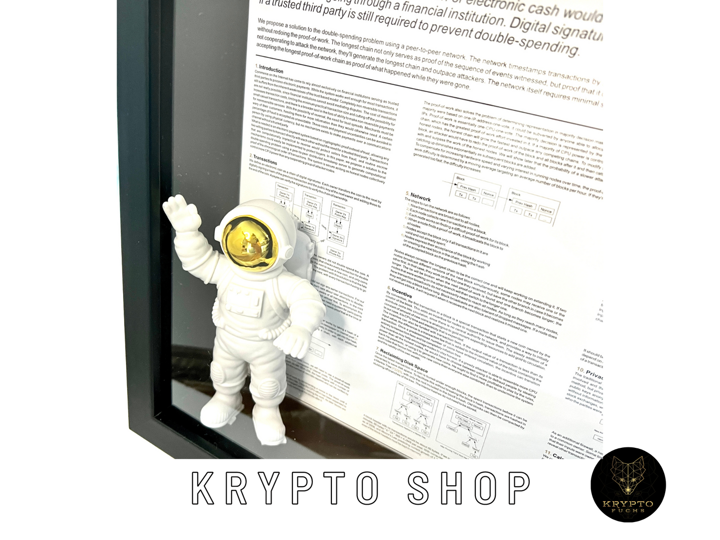 Krypto-Kunst "Bitcoin BTC Satoshi Nakamoto Whitepaper" – Ansicht 13 | KryptoFuchs