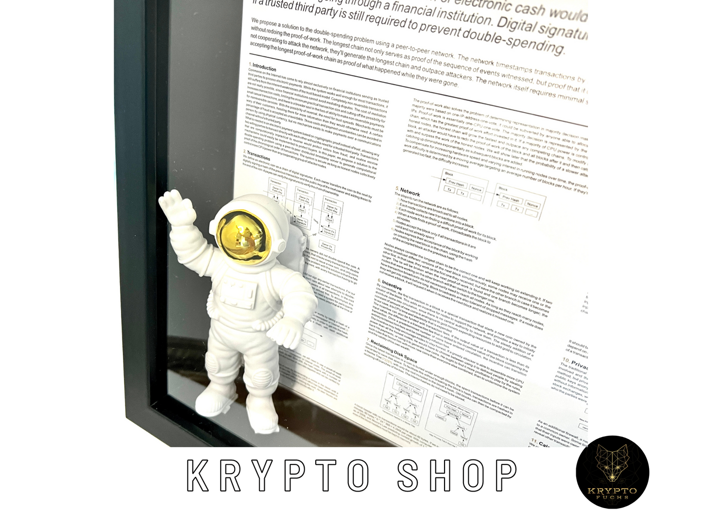 Krypto-Kunst "Bitcoin BTC Satoshi Nakamoto Whitepaper"