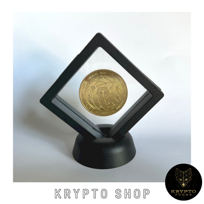 Tether USDT Kryptomünze 2021 Edition – Gold, aufgestellte Münze in Schutzkapsel | KryptoFuchs