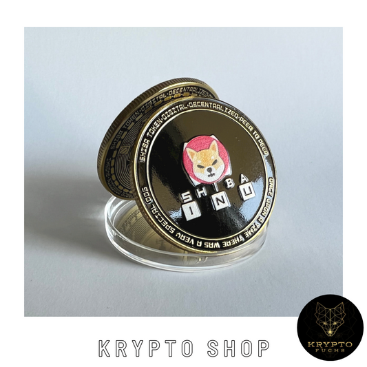 Shiba Inu SHIBA bicolor Kryptomünze 2021 Edition – aufgestellte Münze in Schutzkapsel | KryptoFuchs