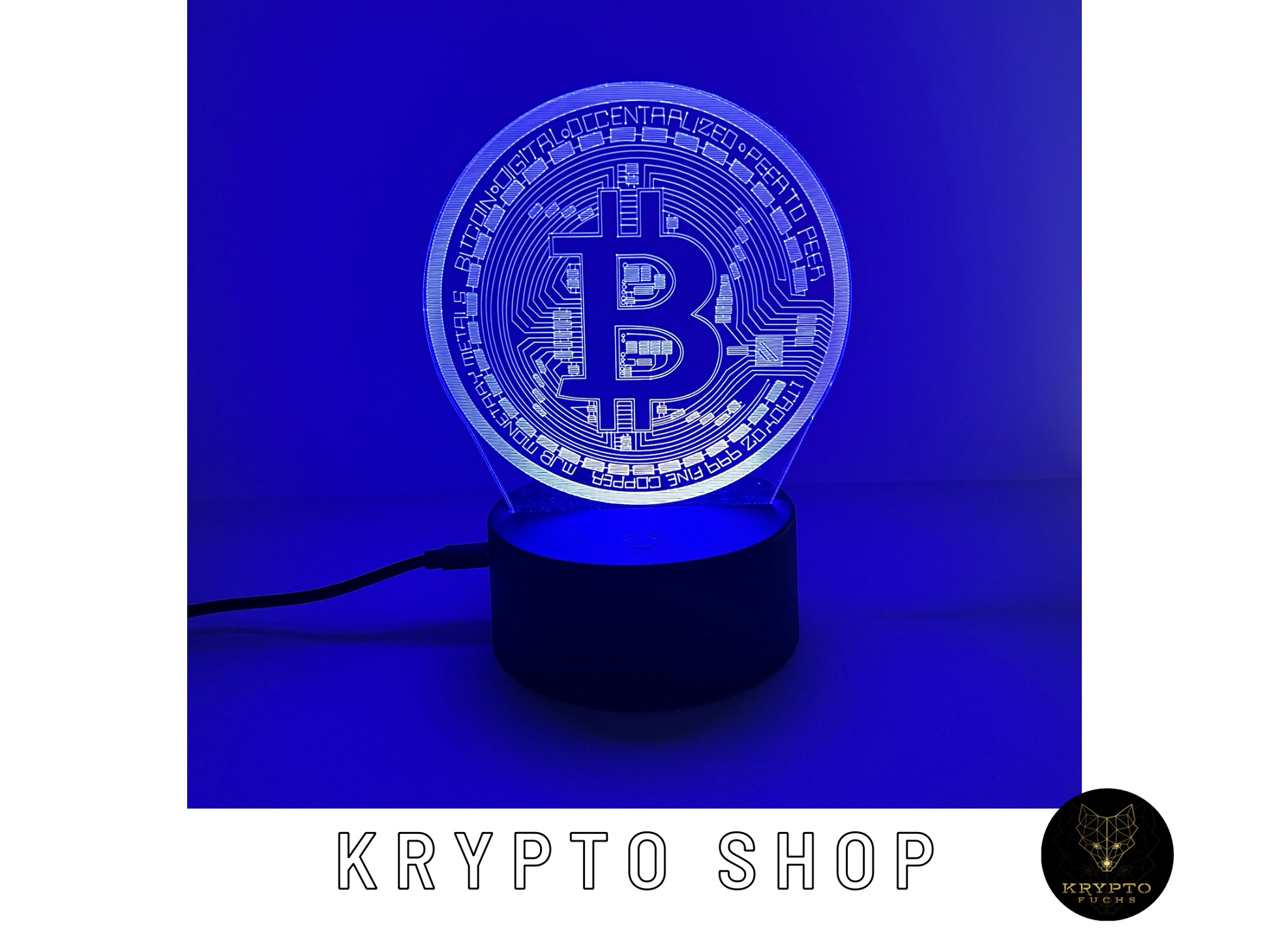 Krypto Lampe 3D LED mit Fernbedienung – Ansicht 8 | KryptoFuchs