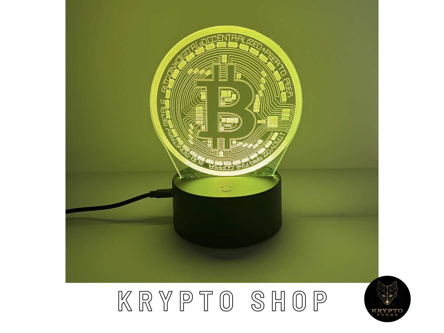 Krypto Lampe 3D LED mit Fernbedienung – Ansicht 10 | KryptoFuchs