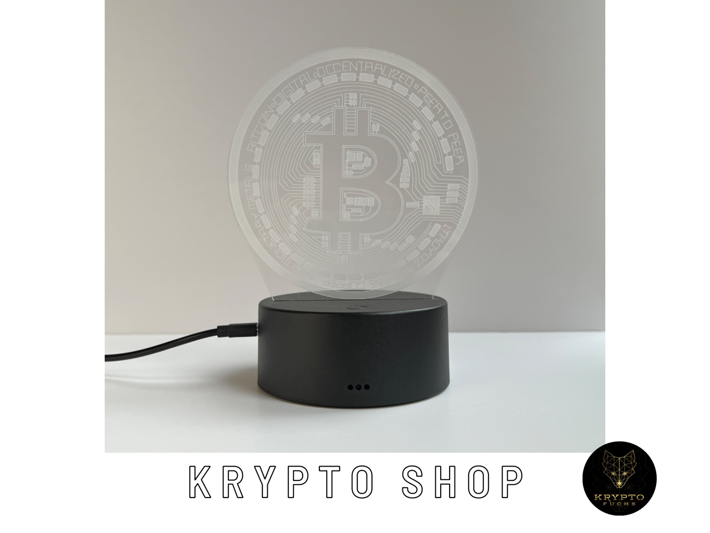 Krypto Lampe 3D LED mit Fernbedienung – Ansicht 15 | KryptoFuchs