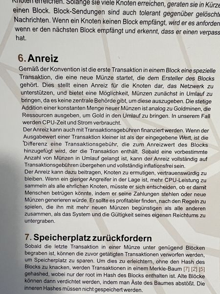 Bitcoin Poster Satoshi Nakamoto BTC WHITEPAPER – Nahaufnahme des Textes | KryptoFuchs