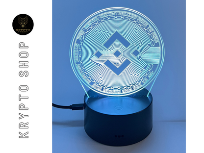 Krypto Lampe 3D LED mit Fernbedienung – beleuchtet | KryptoFuchs