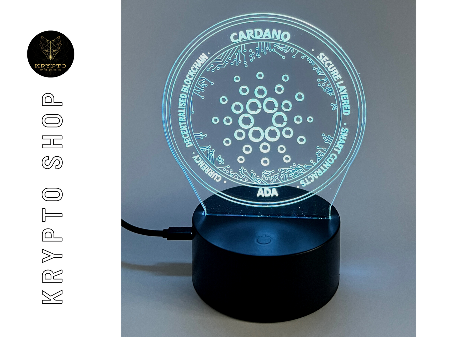 Krypto Lampe 3D LED mit Fernbedienung – Ansicht 4 | KryptoFuchs