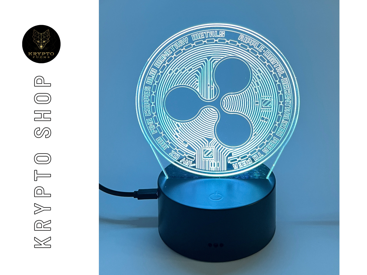 Krypto Lampe 3D LED mit Fernbedienung – Ansicht 7 | KryptoFuchs