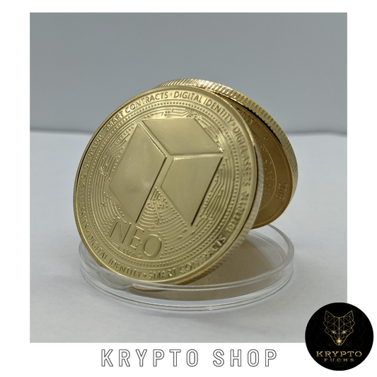 NEO Kryptomünze – aufgestellte Münze in Schutzkapsel | KryptoFuchs