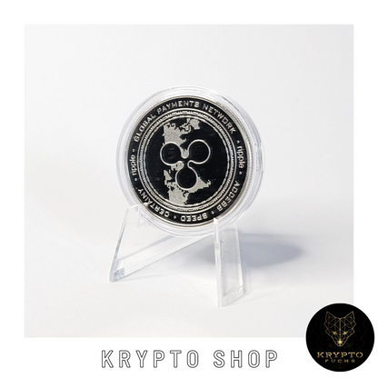 Ripple XRP Kryptomünze 2021 Edition – Silber, aufgestellte Münze in Schutzkapsel | KryptoFuchs