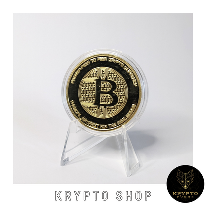 Bitcoin BTC Silkroad Kryptomünze – mit Aufsteller | KryptoFuchs