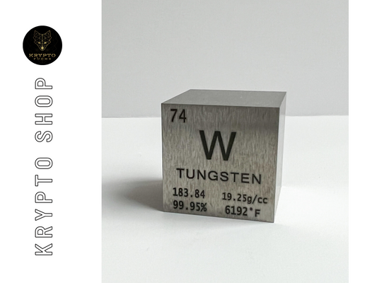 1" Tungsten Cube optional mit NFT Twin, Wolfram Würfel 99.95%