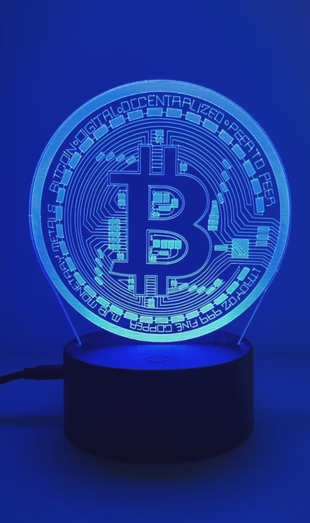 Krypto Lampe 3D LED mit Fernbedienung – Rückseite | KryptoFuchs
