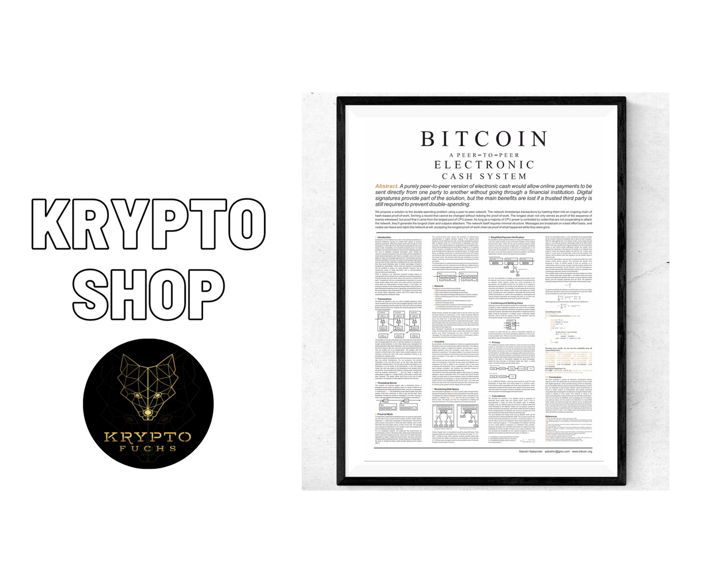 Bitcoin Poster Satoshi Nakamoto BTC WHITEPAPER